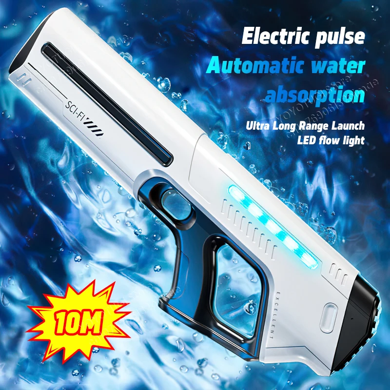 Pistolet de stockage d'eau entièrement automatique pour enfants, jouet électrique absorbant l'eau de grande capacité, jouet d'été en plein air, cadeau
