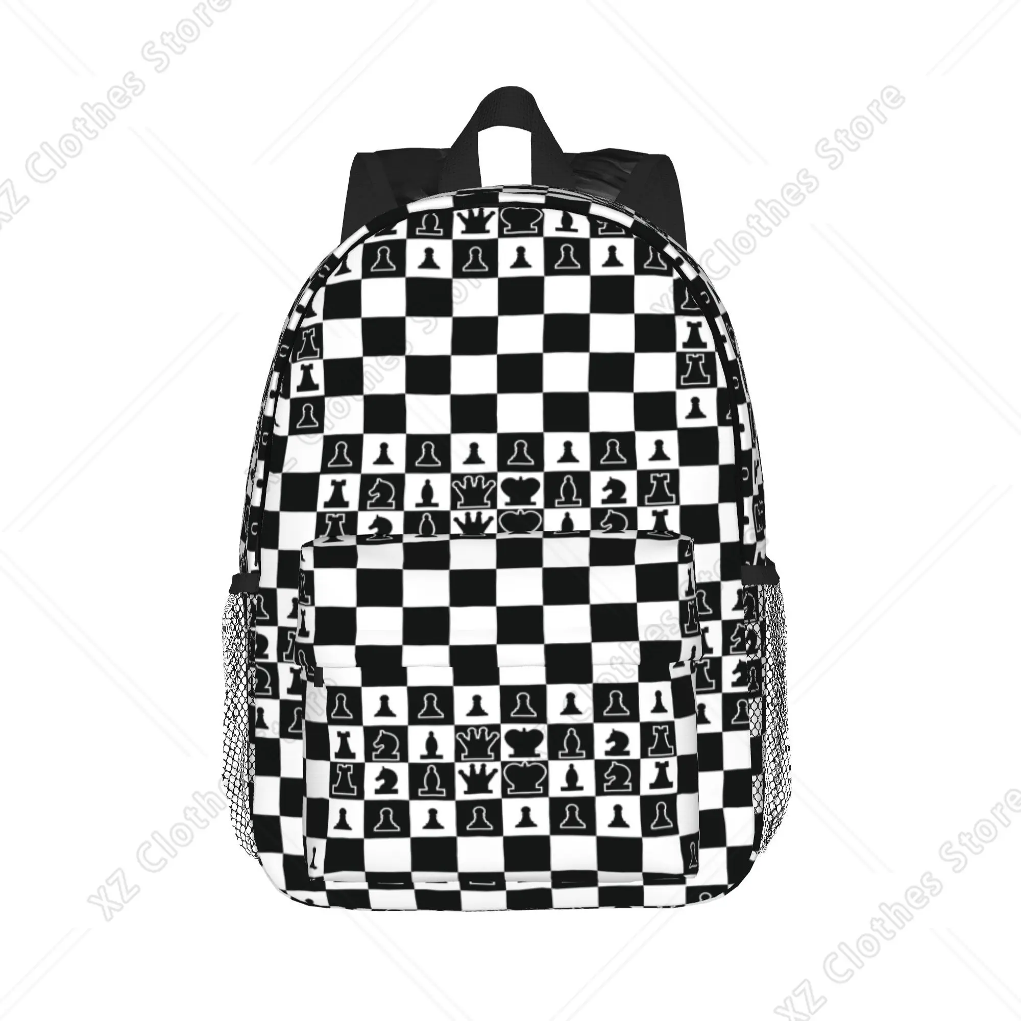 Chess Board Black and White Grid Checkered Backpack Hot Sale Daypack Boys Girls BookBag Shoulder Bags for Men Women School Bag