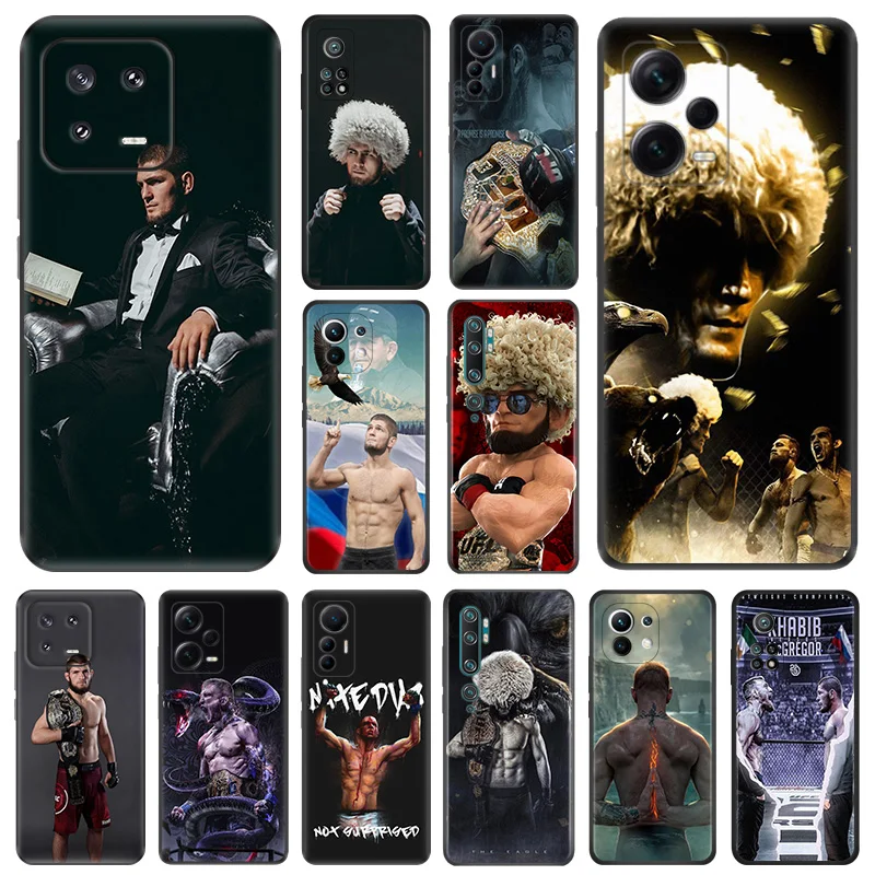 Matte Phone Cases For Redmi 12 12c 13c Note12 Note13 Pro KHabib Nurmagomedov Xiaomi 13 Lite 12x 12t 12s 4G 5G Soft Black Cover