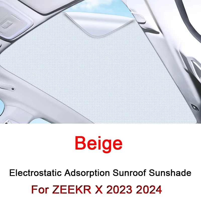 

For ZEEKR X 2023 2024 2025 Car Electrostatic Adsorption Sunroof Sunshade Cover Heat Insulation Skylight Sticker Auto Accessories