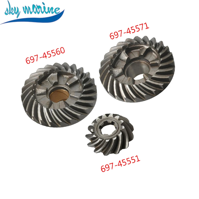 697-45560 engranaje delantero 697-45571 marcha atrás 697-45551 piñón 697 Kit de engranajes para Yamaha engranaje de Motor de barco de 2 tiempos 48HP 55HP