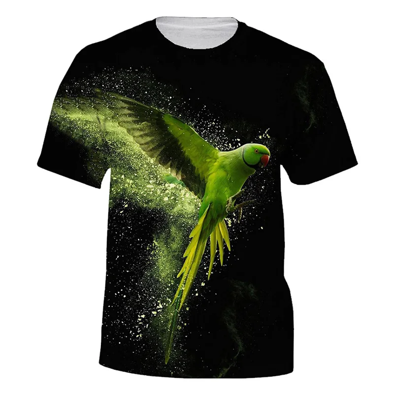 New Parrot Pattern T Shirts Animal 3D Print Men Women Short Sleeve T-Shirt Streetwear Oversized Harajuku Kids Tops Tees Clothing