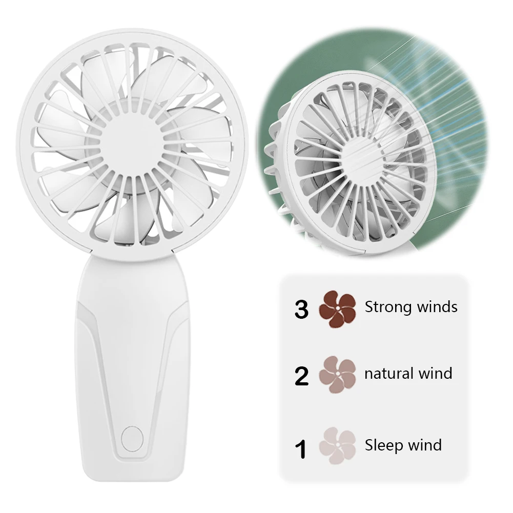 

Portable Handheld Fan USB Rechargeable Small Hand Fan Compact Cooling Fan for Home Office Travel and Outdoor Activities