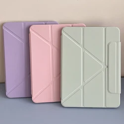 For iPad Case Air Pro 4 5 6 7 8 9 10 Generation 2024 10.9 10.2 11 12.9 13 inch Leather Stand Clear Transparent Hard Tablet Cover