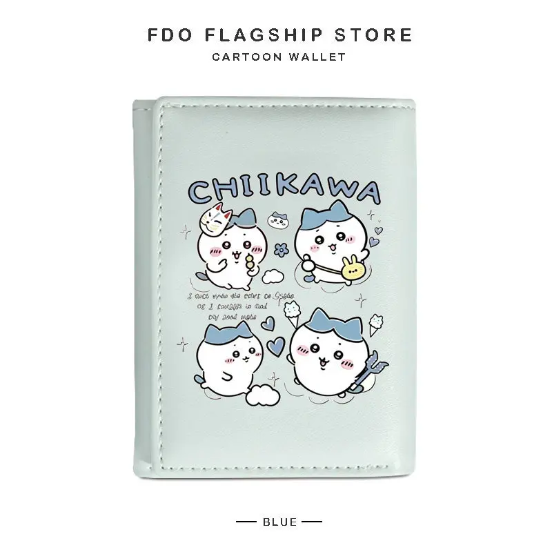 New PU Hachiware Coin Purse Cute Cartoon Student Multifunctional Document Storage Bag Chiikawa Large Capacity Bags for Woman