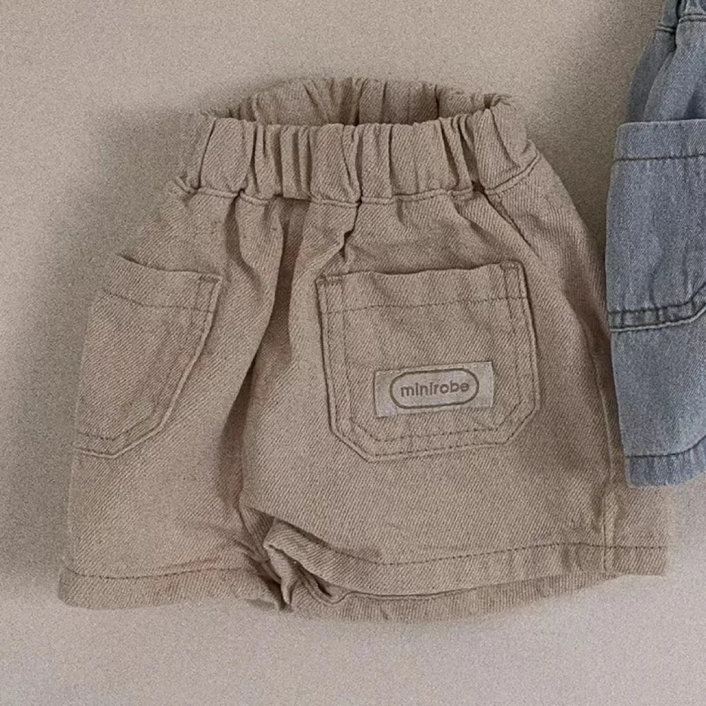 2023 جديد الصيف الطفل الدنيم السراويل القطن الطفل السراويل غير رسمية فضفاضة طفل Vintage Pants غير رسمية الاطفال السراويل القصيرة ملابس الطفل