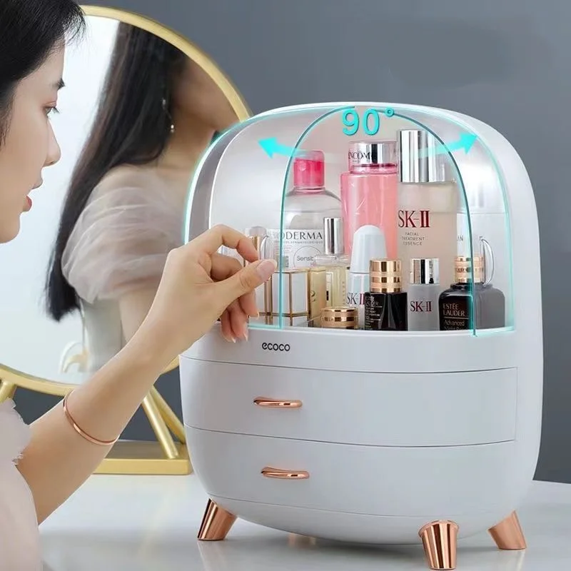 

Makeup Drawer Organizer Cosmetics Storage Box Dustproof Shelf Large Capacity Jewelry Nail Polish Desktop Sundries Storage Box