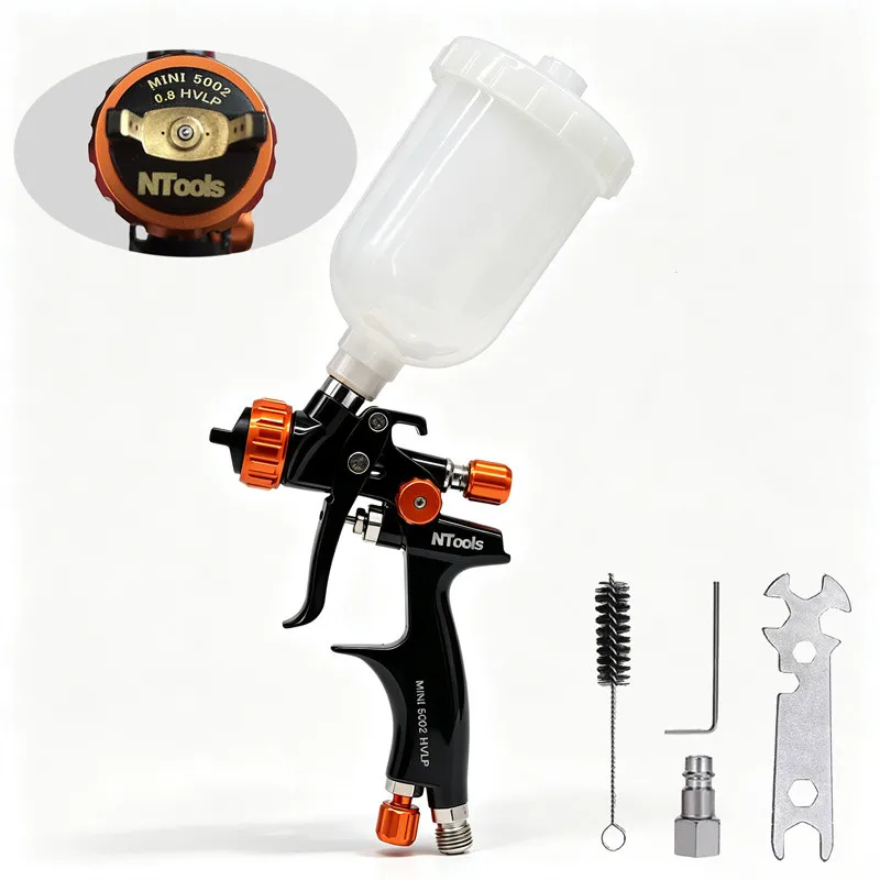 Mini HVLP Air Paint Spray Gun 0.8/1.0/1.2mm Nozzles Can Choose 250ml Gravity Cup Paint Sprayer for Car Repair Touch‑up Painting