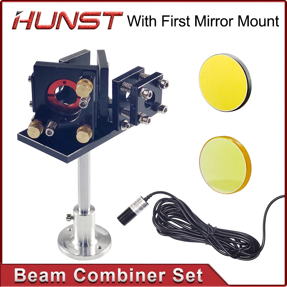 Hunst Beam Combiner Set 25mm Laser Beam Combiner +Mirror Mount + Laser Red Pointer for CO2 Laser Engraving Cutting Machine.