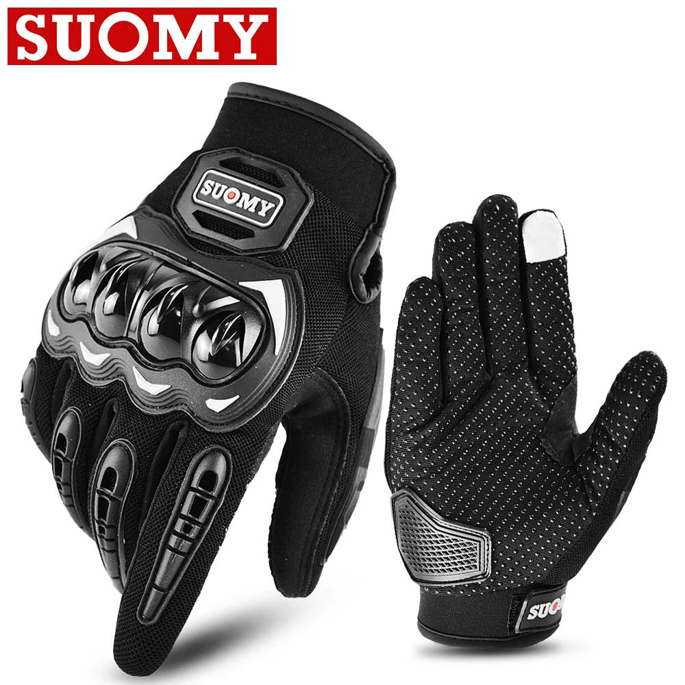 

Suomy Summer Motorcycle Gloves Racing Men Motocross Gloves PVC Shell Protective Motorbike Riding Gloves Touchscreen Breathable