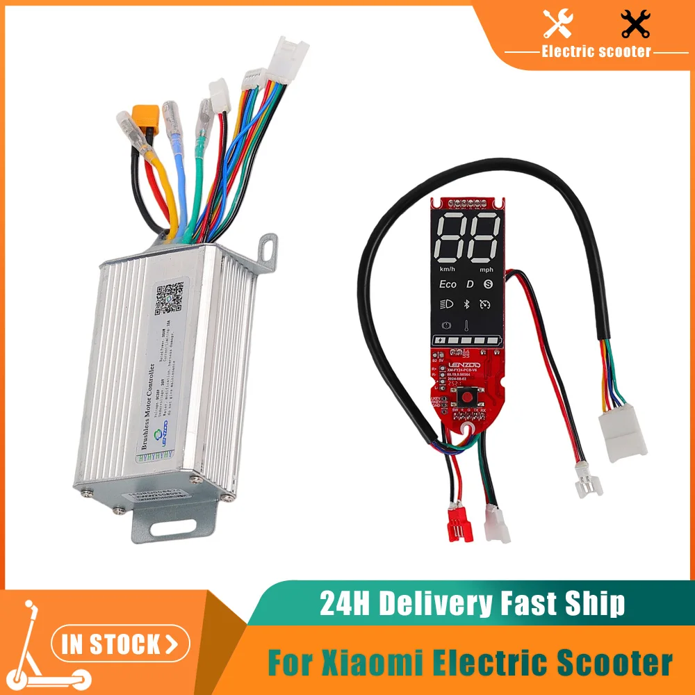 

LENZOD Controller Kit for Xiaomi M365 1S Pro Dashboard Accelerator DC36V 350W LED Display Instrument Set Electric Scooter