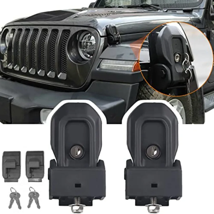 

Защитные замки капота от угона для Jeep Wrangler JL JLU 4XE Rubicon Sahara Sport Gla 2018-2025 годов выпуска