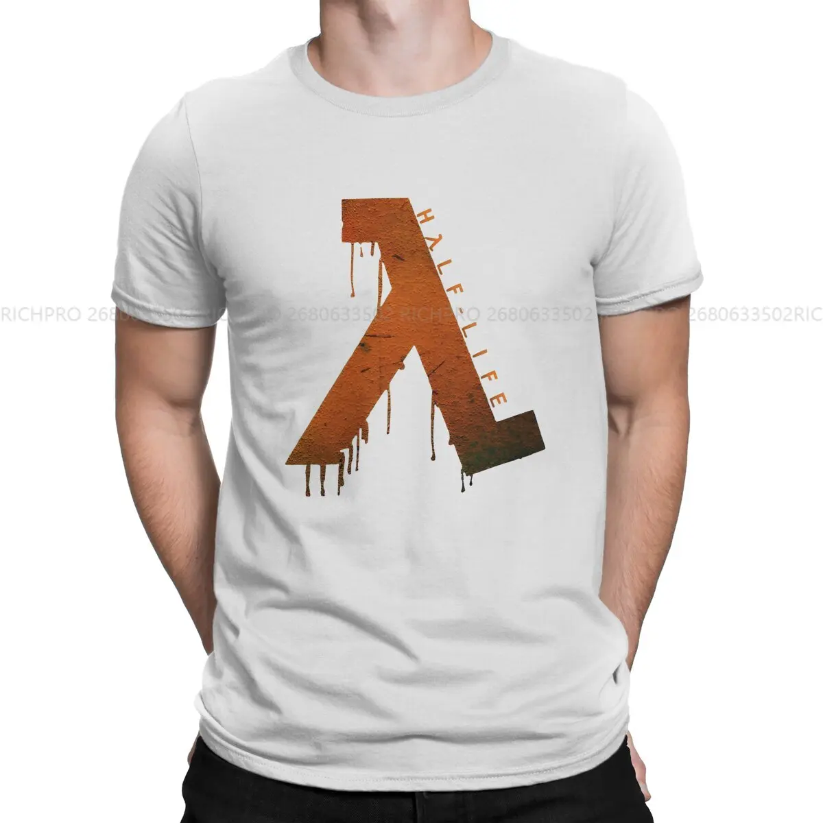 Cool Men TShirt Half Life Game Crewneck Short Sleeve Polyester T Shirt Funny Birthday Gifts