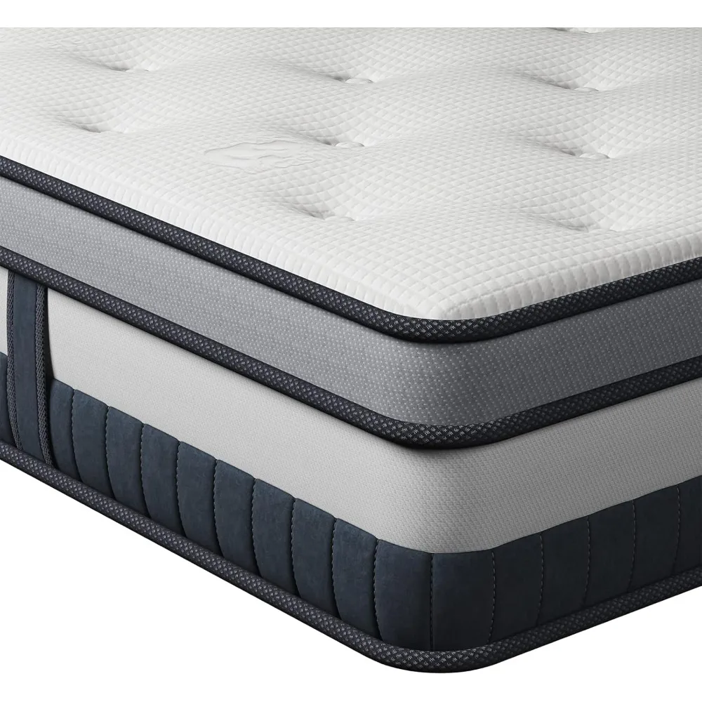 Mattress 8 Inch Innerspring Multilayer Hybrid Single Mattress - Ergonomic Design with Memory Foam and Pocket Spring Mattress