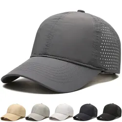 Solid Color Light Plate Men's Hat Summer Breathable Large Mesh Cap Fast Drying Sun Protection Shade Baseball Cap