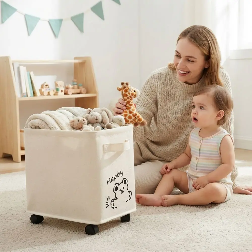 Large Capacity Under Desk Storage Box Moisture-proof Space Saving Rolling Storage Basket with Wheels Dirty Clothes Basket 2