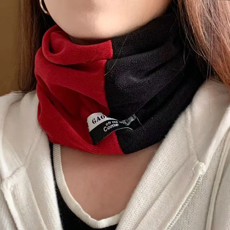 Feminino quente pescoço mais quente grosso velo cachecol máscara facial à prova de vento térmica pescoço capa ideal para esportes ao ar livre de inverno e uso diário
