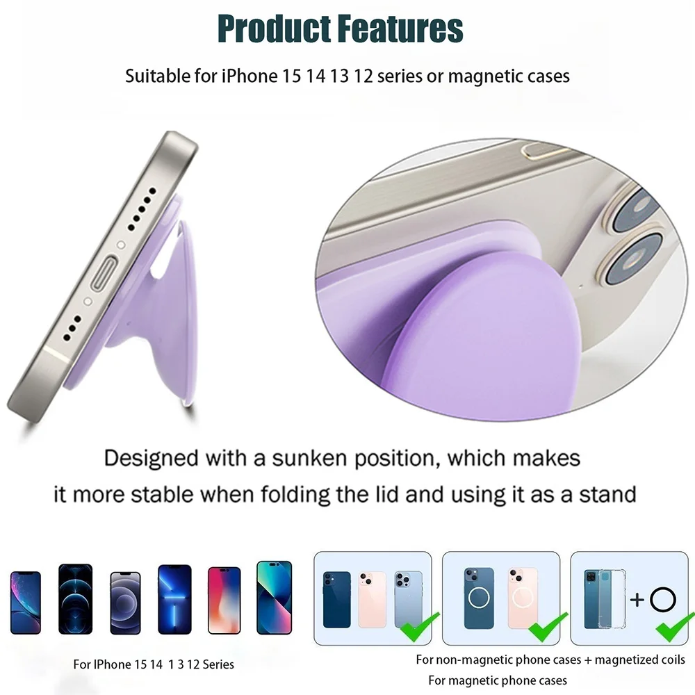 Popping NEW Magnetyczny silikonowy uchwyt na telefon Gniazdo Bardziej wygodnie Stojak na palec do iPhone'a 15 14 Magnetyczny uchwyt Grip Tok — zdjęcie produktu 4