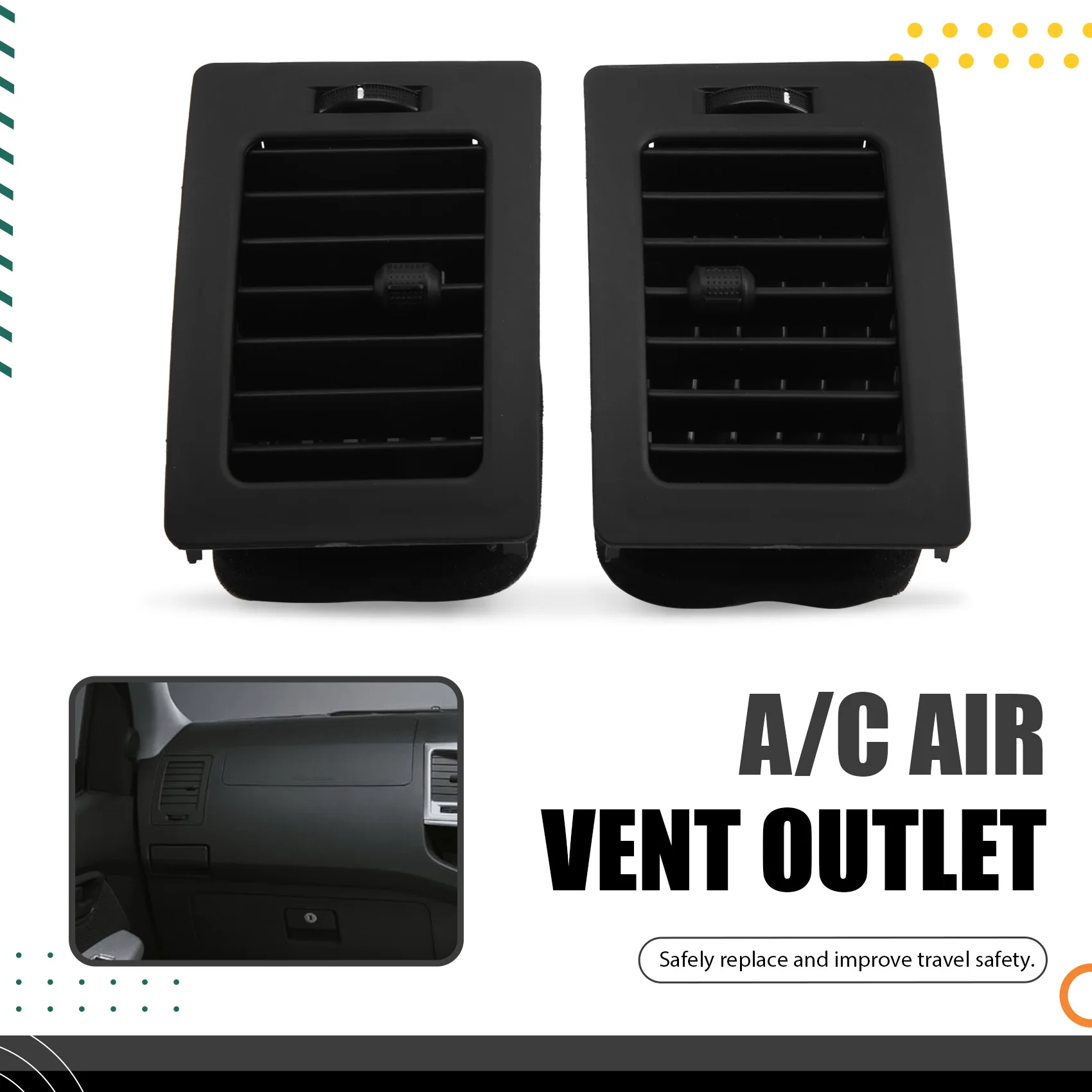 

A58X-Left Right Air Vent Outlet Assembly Car Front Central Dashboard Panel For Toyota Hilux 2008-2014 A/C