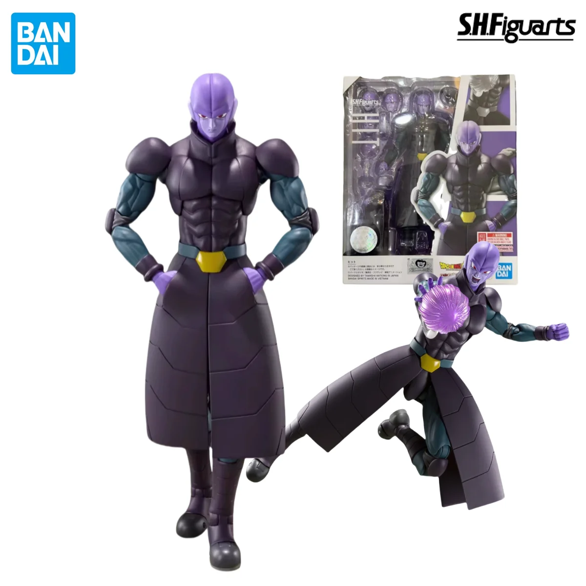 In Stock BANDAI S.H.Figuarts Original Dragon Ball Super Hit The Sixth Cosmic Space Killer Anime Action Figure Replaceable Face