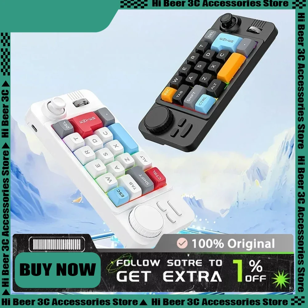 

19Key Programmable Mechanical Keyboard Wired with Volume Scroll Wheel Customize Game Joystick Hot-Swappable Number Keypad