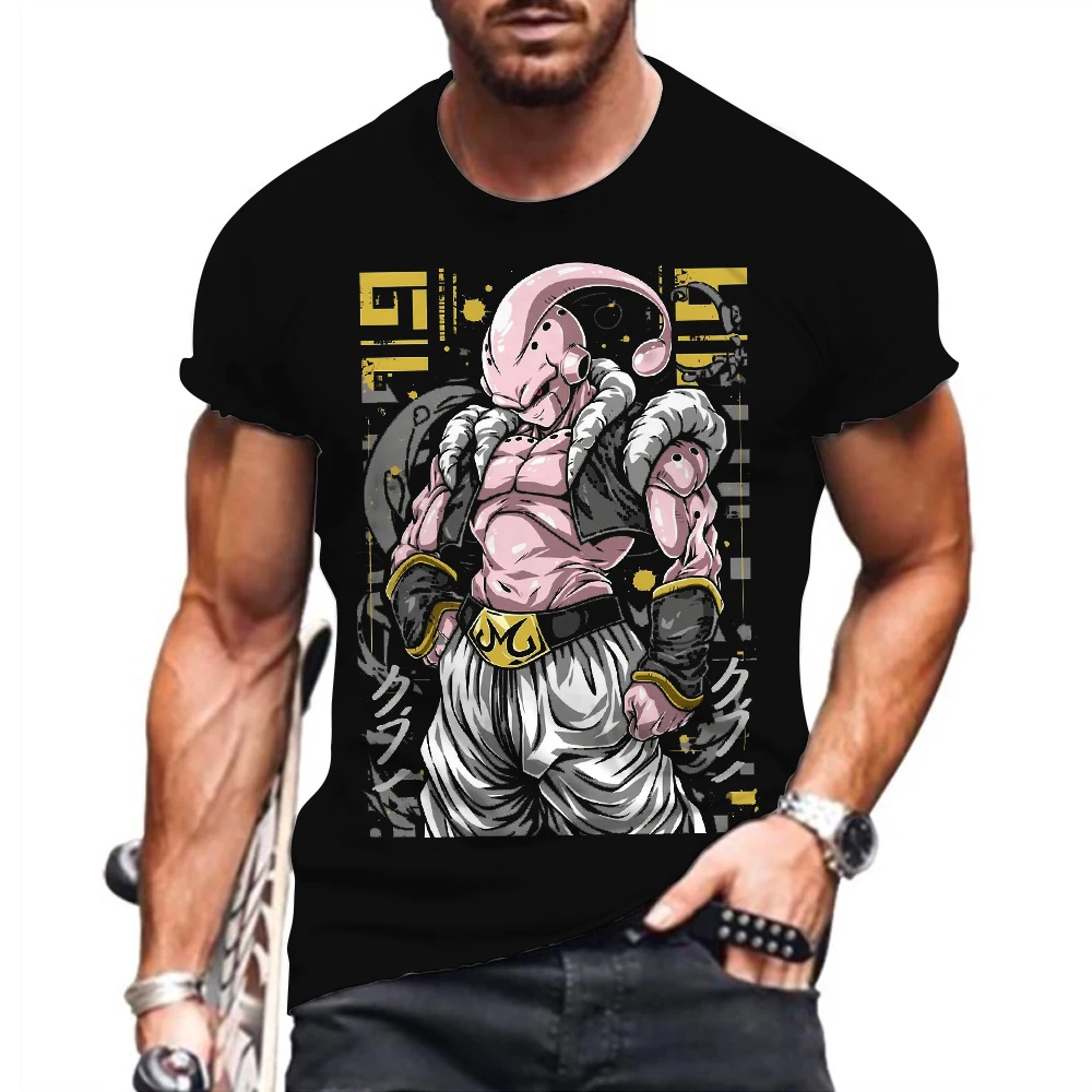 2024 Summer New Majin Buu Men's T-shirt Harajuku Style Dragon Ball Z Tops Vegeta Men's Essentials Oversized S-5XL Y2k T-shirts