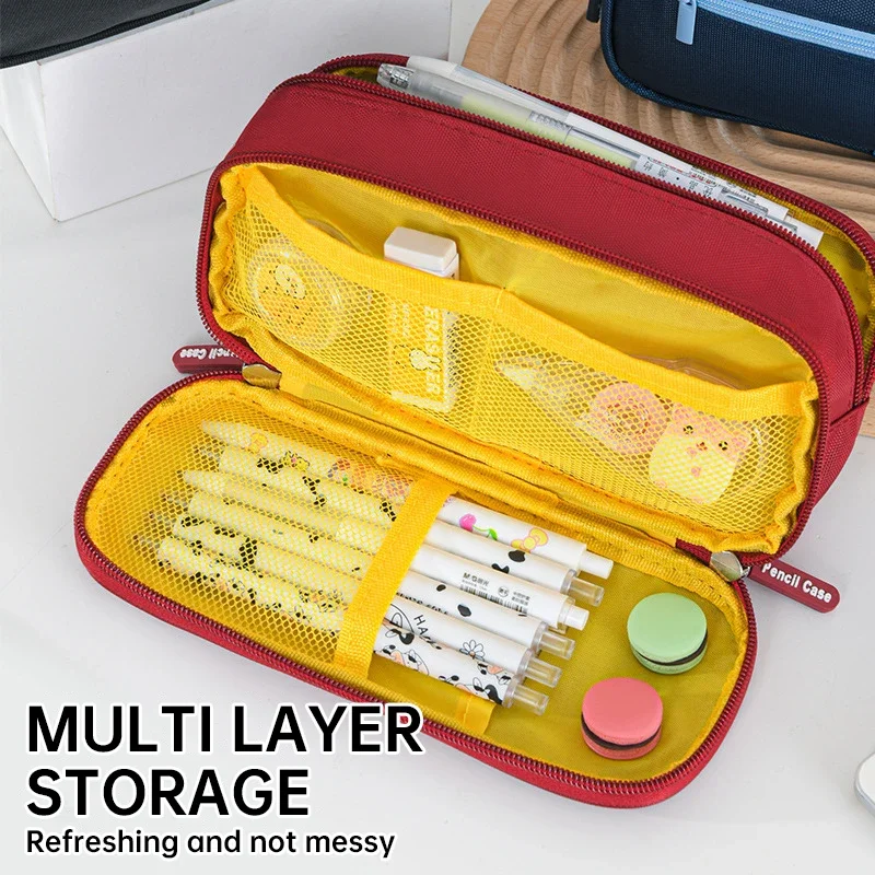 연필 케이스 대용량 연필 주머니 다시 학교로 애니메이션 데스크 주최자 소녀를위한 문구 용품 어린이 학교 Acsesories 선물