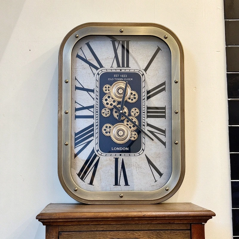Large Wall Clocks Elegant Retro Wall Clock Living Room Decoration Wall-mounted Clocks Interior Luxury European Quartz Clock