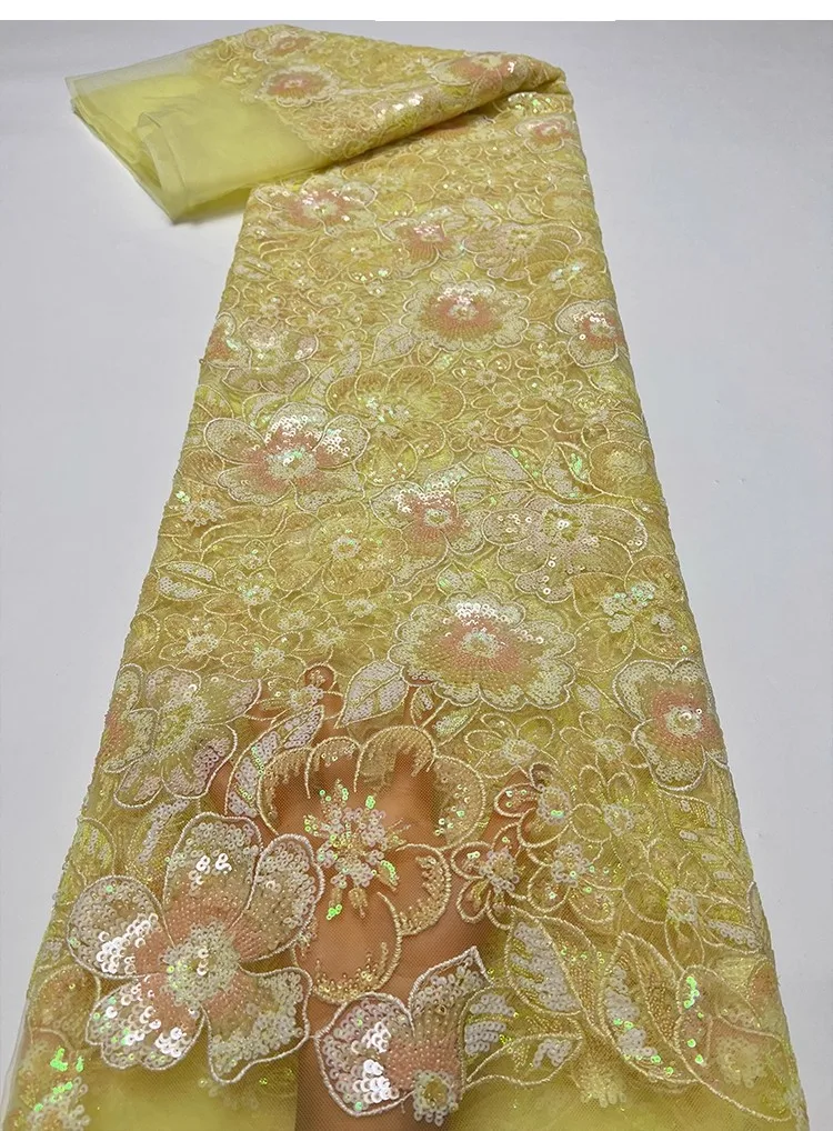 

1yard new gauze fabric Vintage full width bead flower sequin embroidery tela Dress cheongsam fabric for patchwork