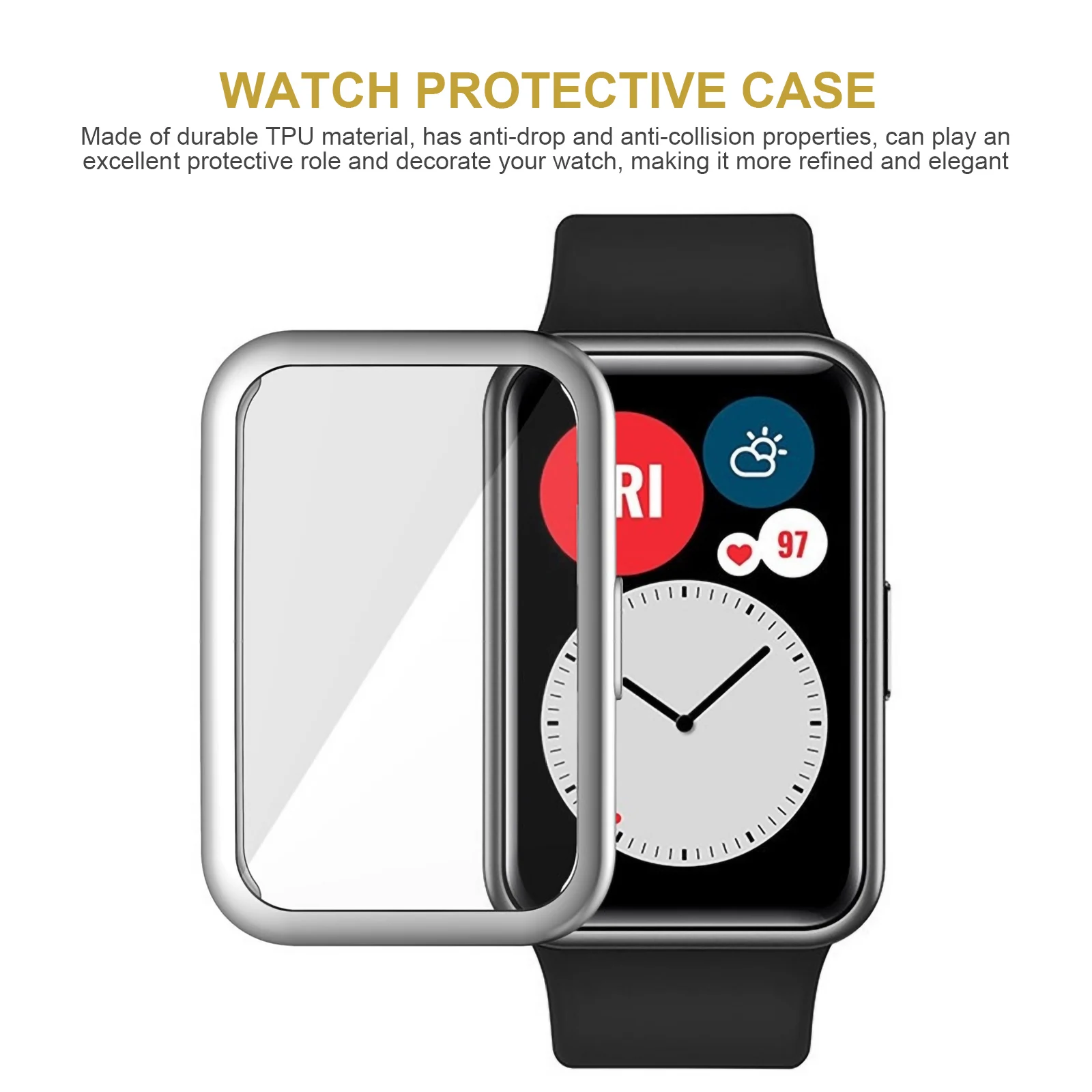 

2 Pcs All-inclusive Protective Case Watch Fashion Cover Screen Protector Cap Covers Tpu Smartwatch Cases Simple