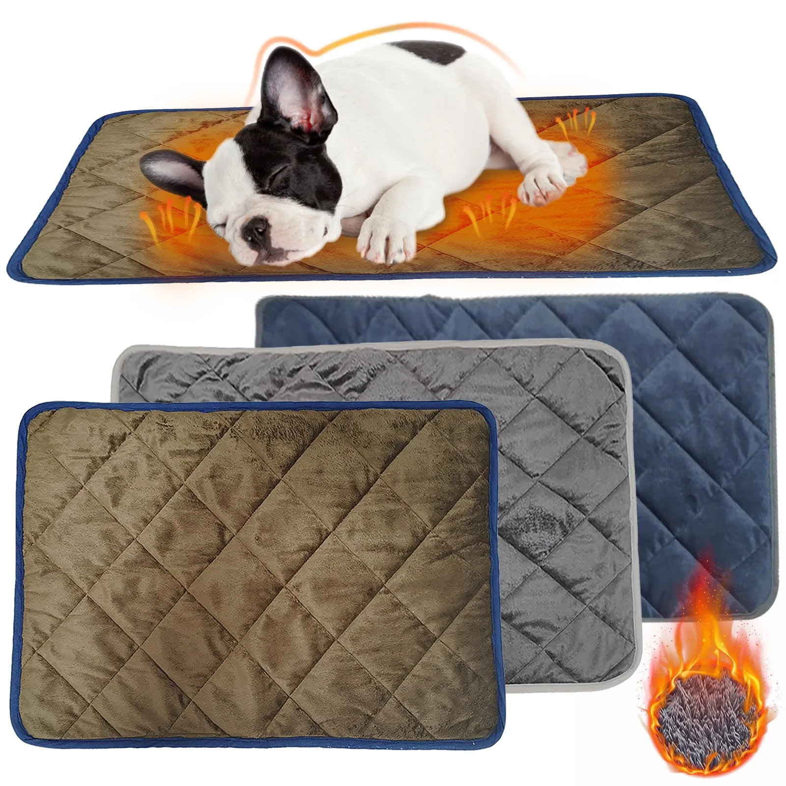 

Cozy Self Heating Pet Pads Pet Mat Warm Heating Blanket Self Warming Pet Bed For Indoor Winter Cold Pet Blanket Pet Lover Gifts