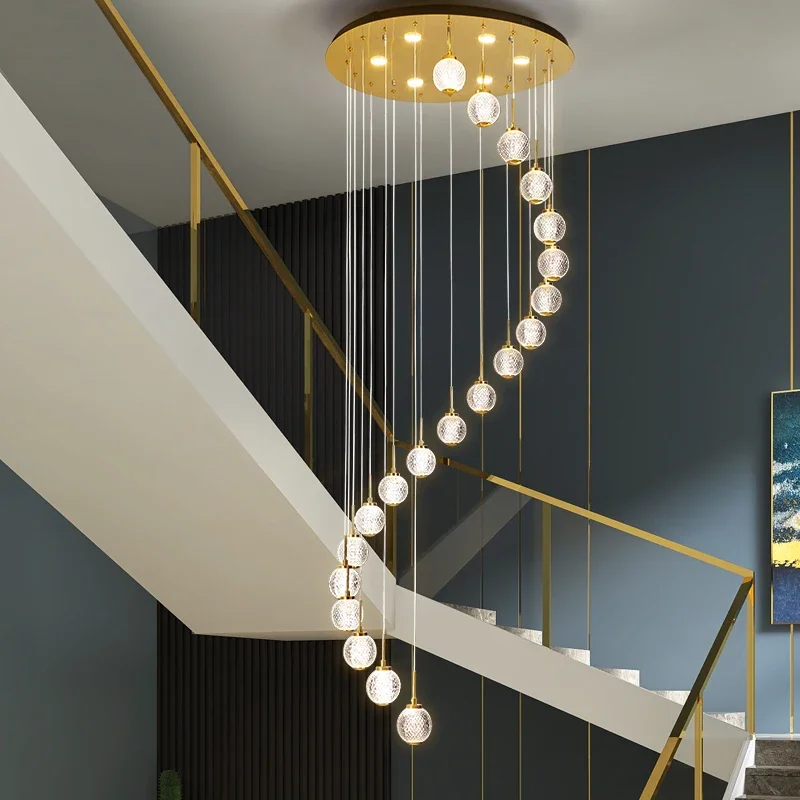TechHPNordic Modern Personality Acylic LED Pendant Light Stairs Living Bar Table Lamp Dining Room