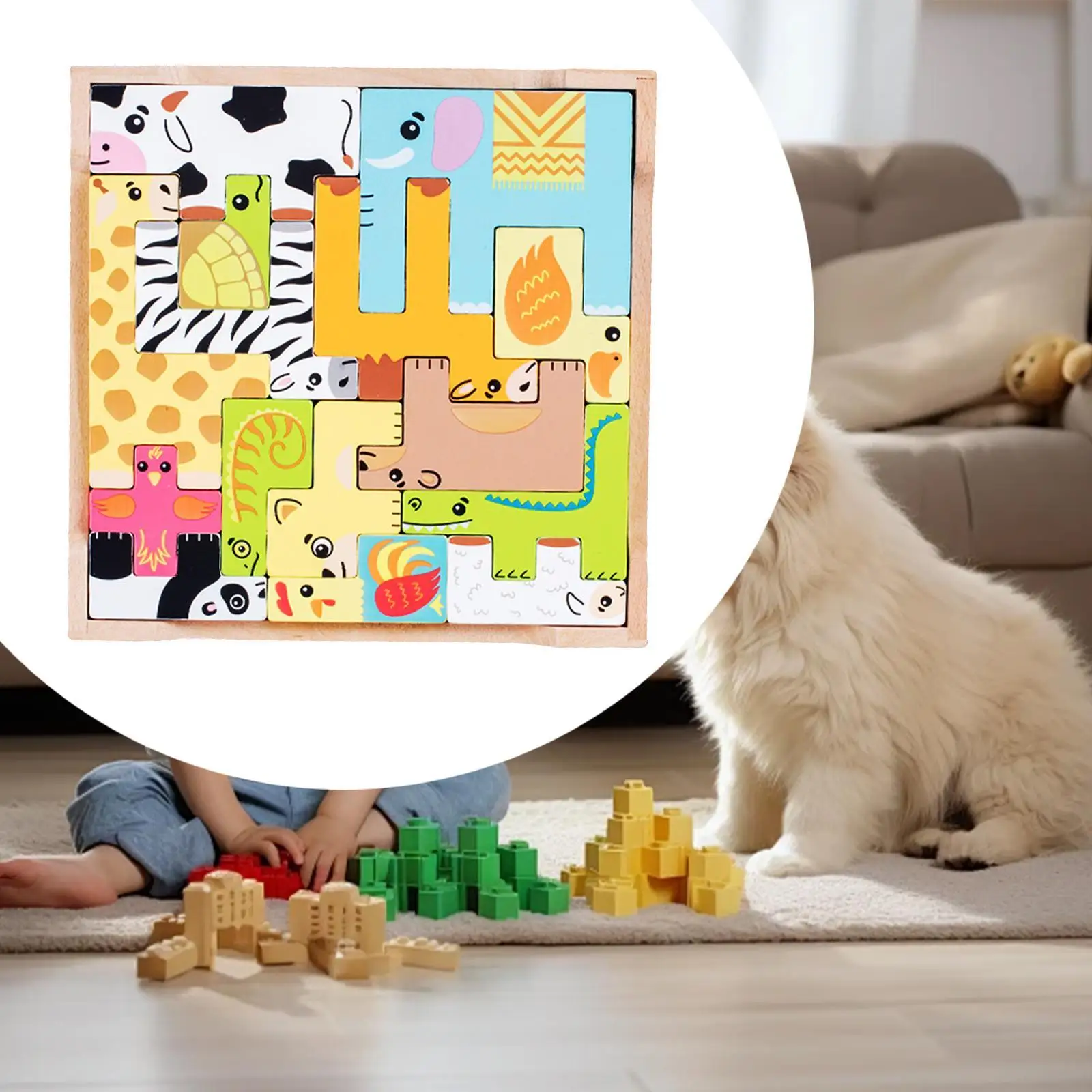 3D for Kids เกมการศึกษา Tangram Jigsaw Fun for Children Gift