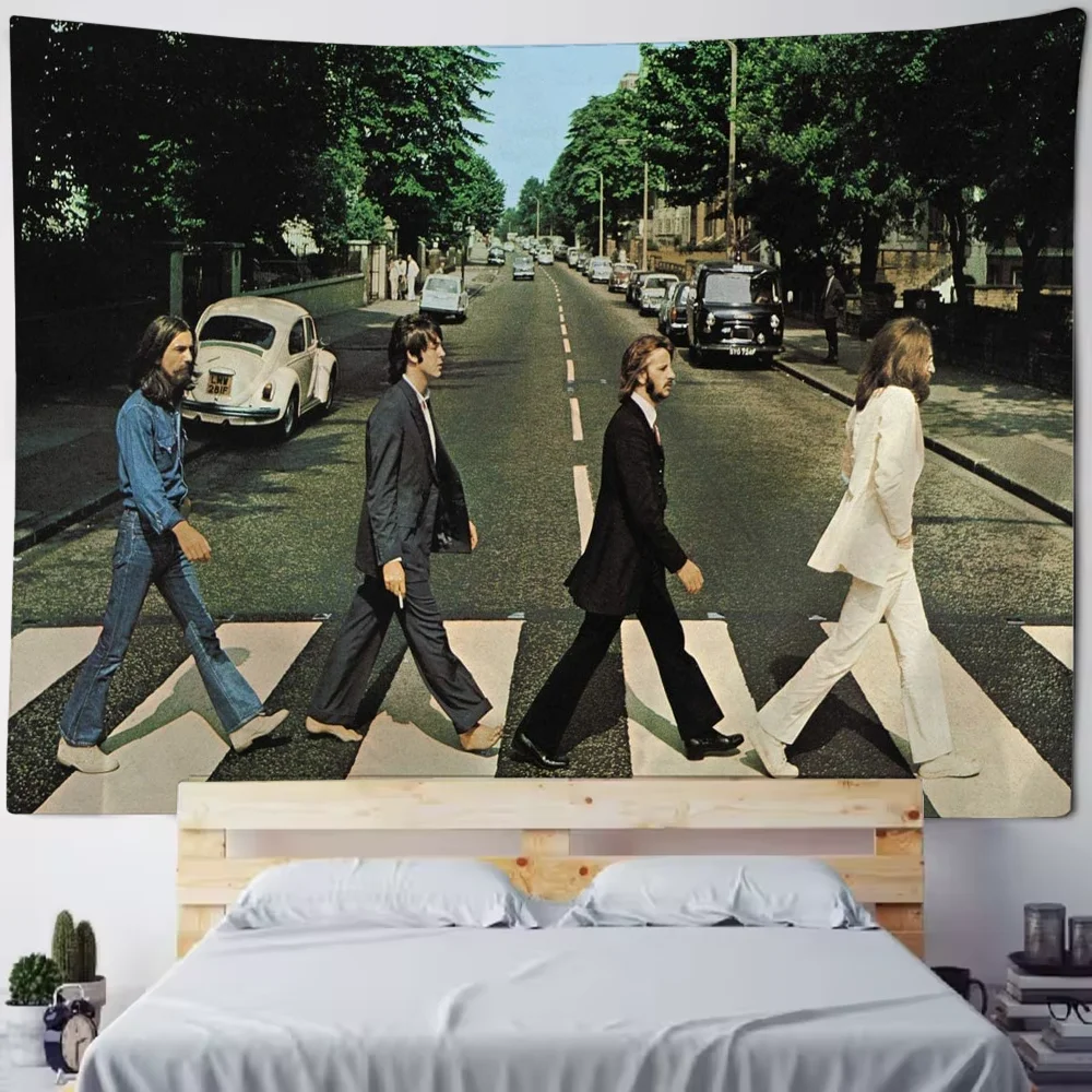 Band T-The B-BeatlesS Classic Cool Tapestry Background Hanging Cloth Bedroom Room Decor Aesthetic Tapestry Wall Party