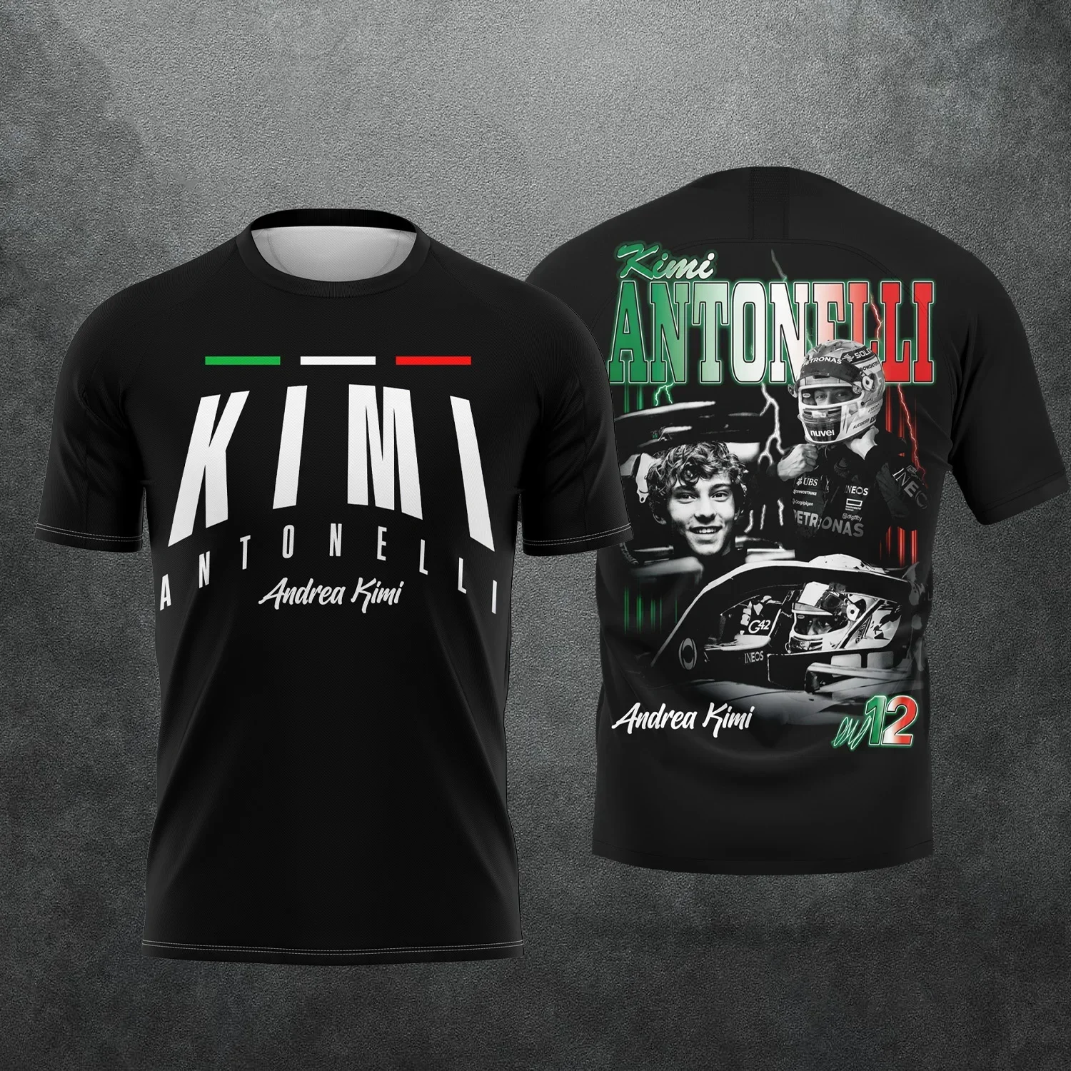 26 Kimi Antonelli und George Russell – T-Shirt mit kurzen Ärmeln für Fans, ein Geschenk, 3D-Druck, atmungsaktive Sportbekleidung für den Außenbereich, Familienbekleidung. – Detail 11