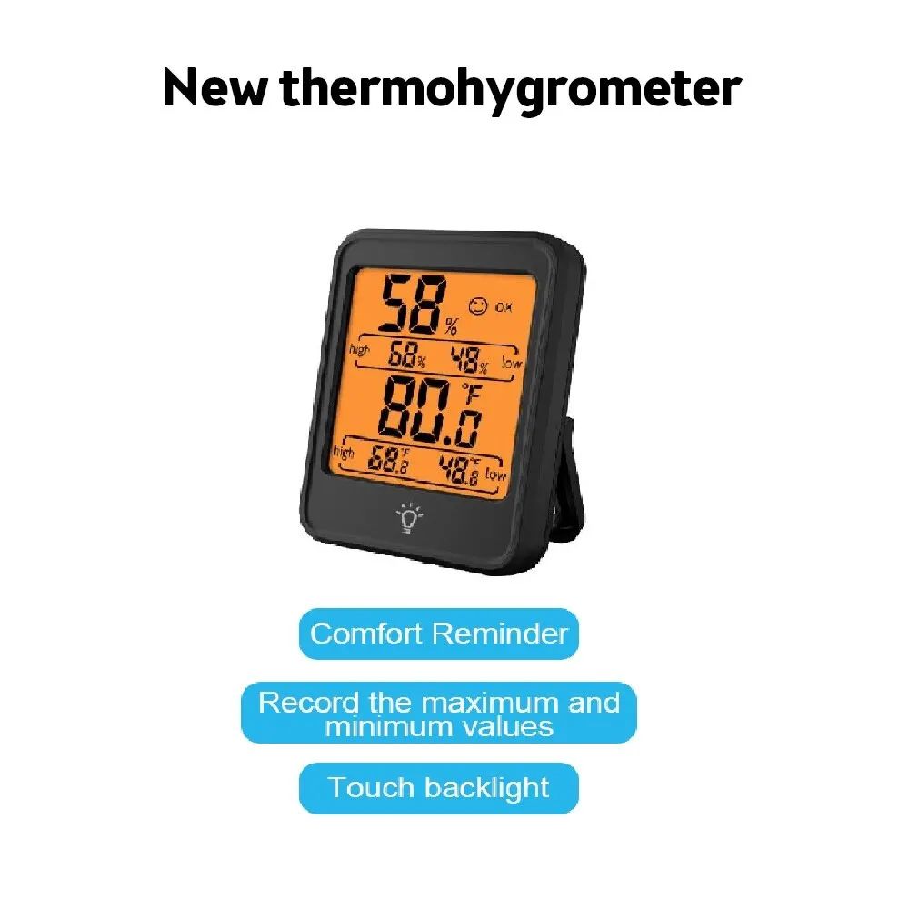 LCD Digital Hygrometer Room Thermometer With Stand Magnet Portable House Office Temperature Monitor Thermometer Hygrometer