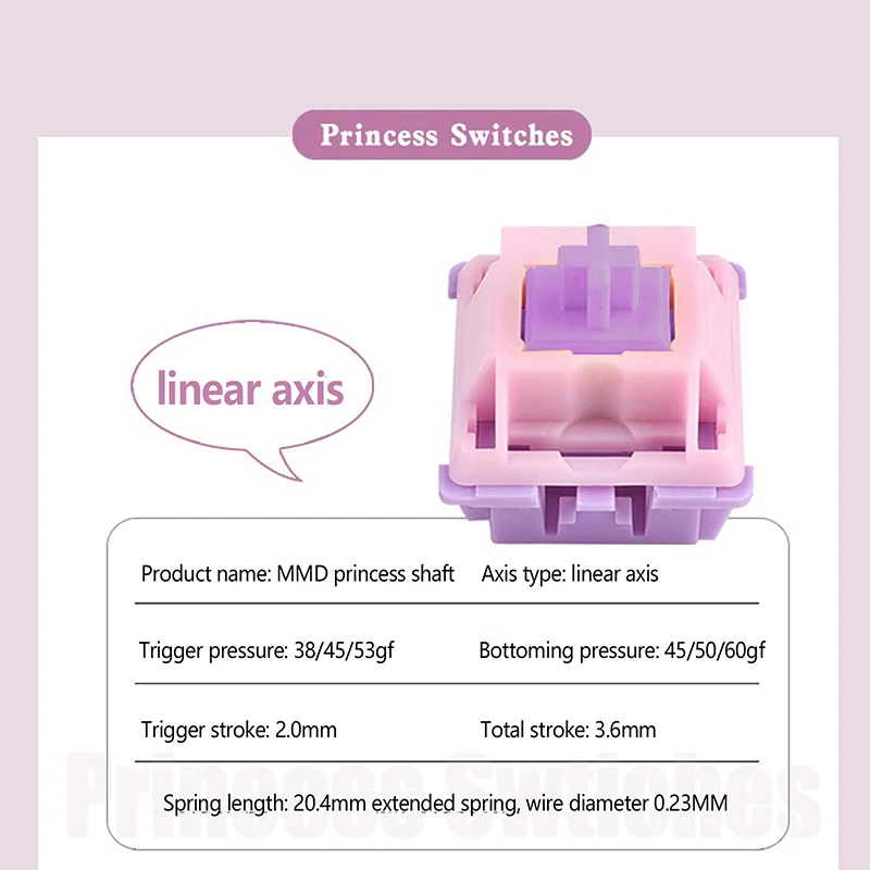 Interruptor linear tátil do teclado mecânico, interruptores silenciosos, interruptores profundos, 1PC