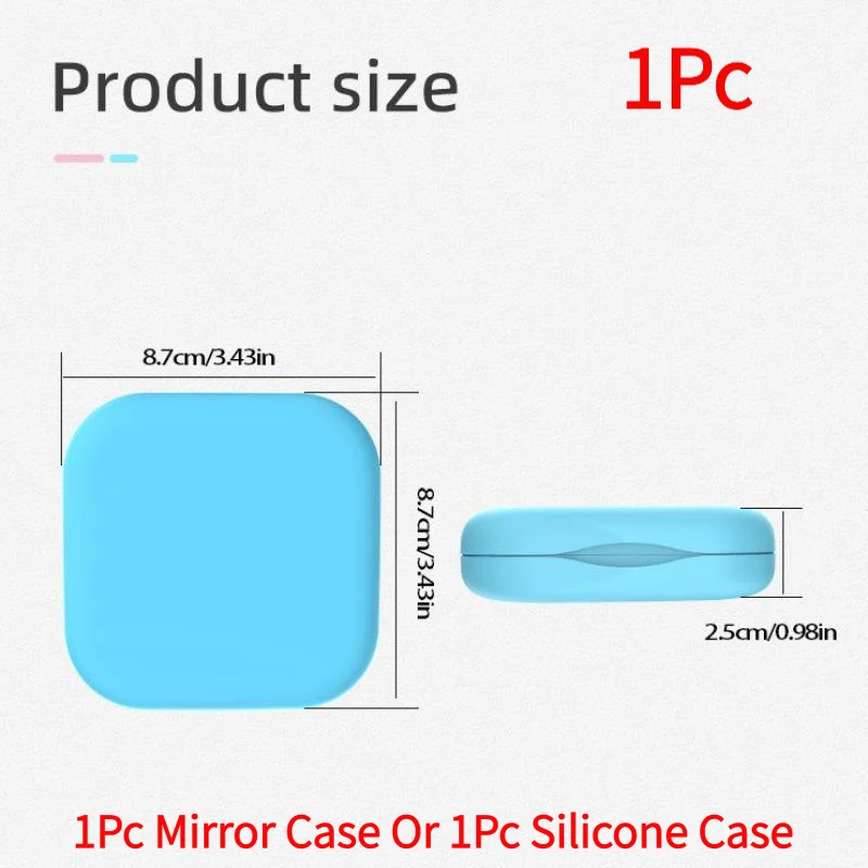 ＆1Pc Invisible Retainer Box Mirror Storage Case Square Mouth Guard Aligner Braces  Container Oral Hygiene Supplies