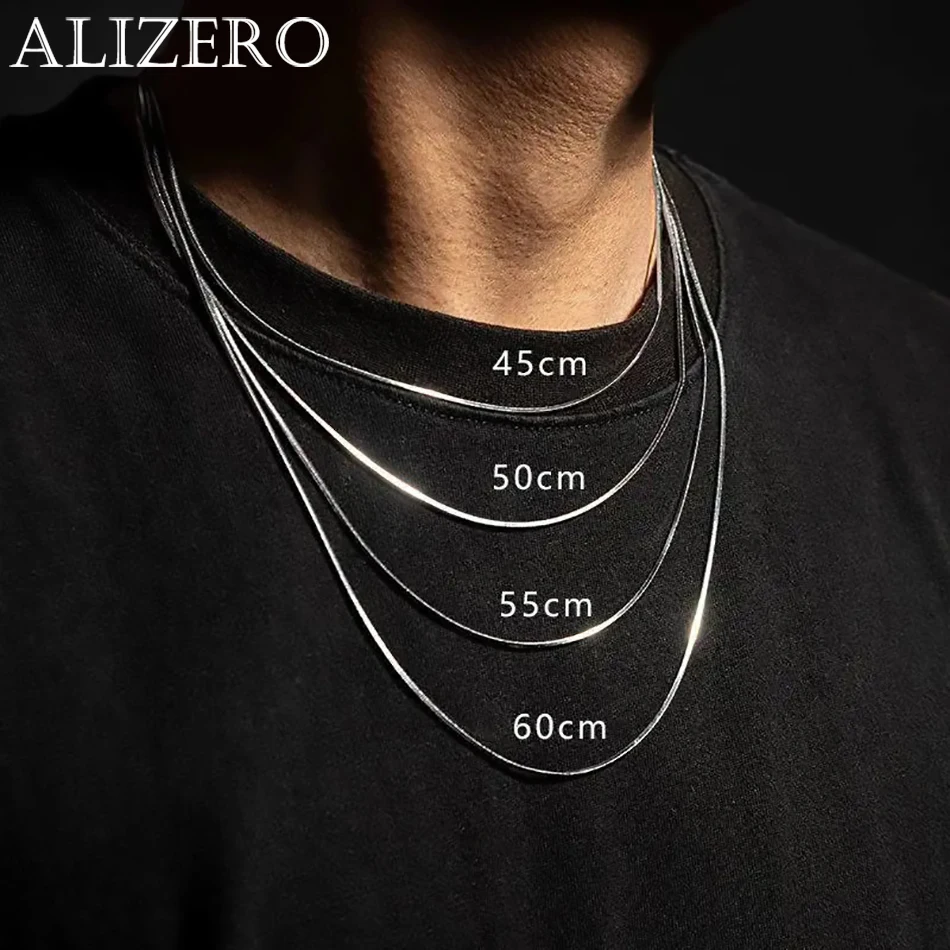 Punk Hip-hop 2MM Snake Link Chain 925 sterling silver Necklace for Men Women Silver Male Jewelry Gifts Cadenas Para Hombre