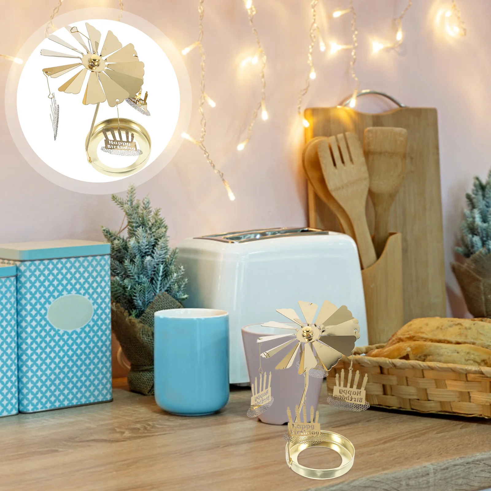 

Rotating Carousel Stainless Steel Tealight Candlestick For Home Decor Aromatherapy Table Wedding Party Living Room