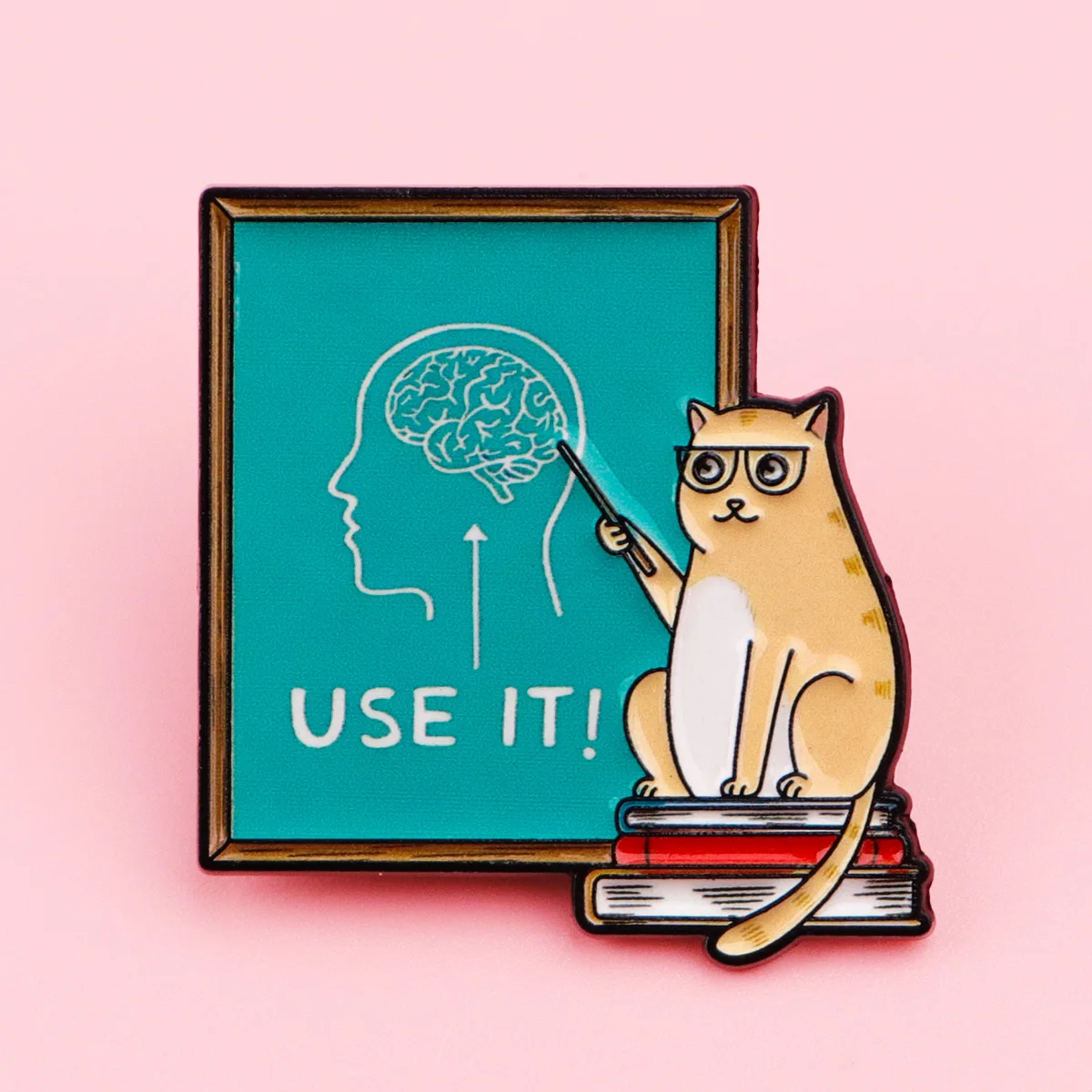 Pin de Esmalte con Frases 'Use it', Divertido Pin de Solapa con Diseño de Gato con Gafas, Insignia para Mochila, Ropa, Accesorios, Joyería, Regalos para Amigos