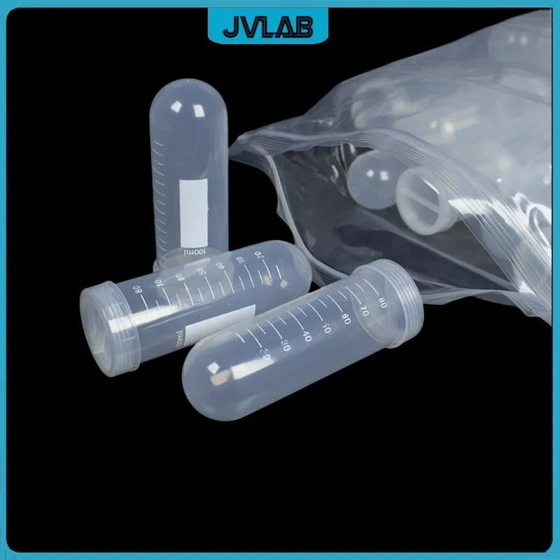 Plastic Centrifuge Tubes With Clear Scale100 ml Test Tube With Screw Cover Graduation EP Sample Tube Diameter 38 mm Pack of 5