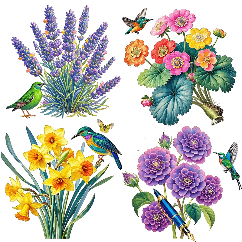 Three Ratels CFN106 Summer countryside style colorful flower art wall stickers for home decoration,
