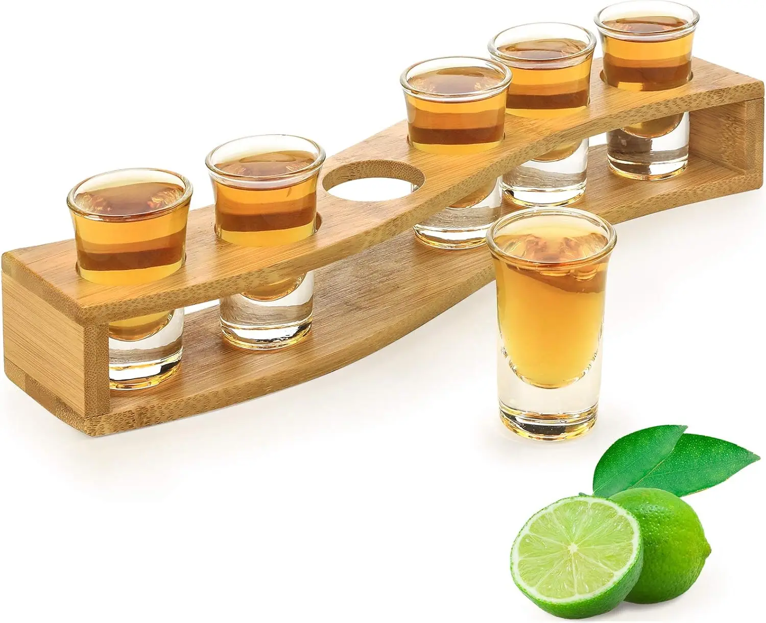 Borrelglaasjes 6 stuks Borrelglas Set 1oz/30ml Borrelglas Houder Zware Basis voor Whisky Tequila 6 Borrelglas Dienblad (6 stuks)