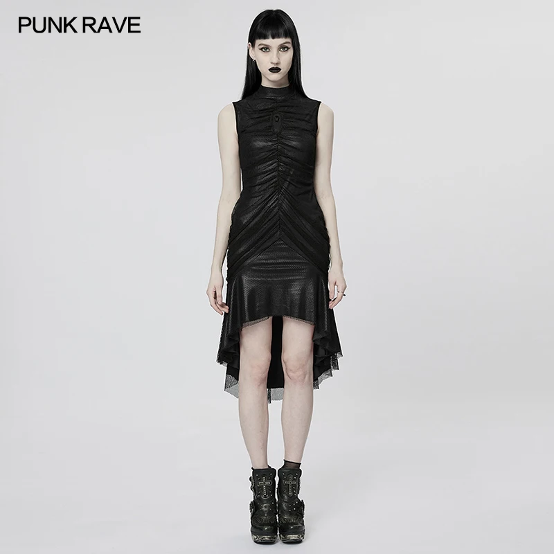 Imagem -03 - Punk Rave Feminino Superfície Gótica Malha Fina Estilo Rabo de Peixe Vestido Sexy Beleza Misteriosa Roupas de Verão para Mulher