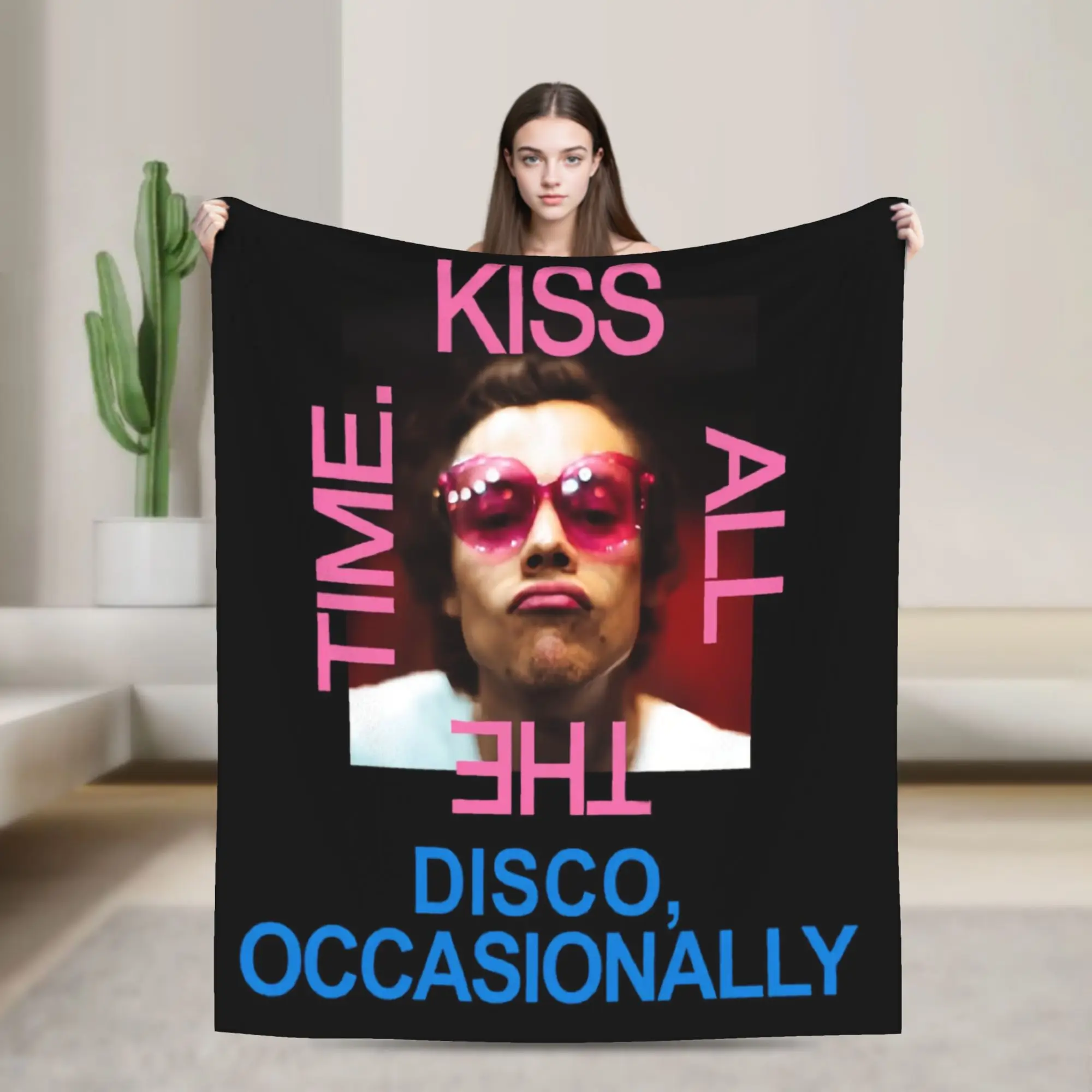 Harrys Styles Kiss All The Time Disco Blankets Warm Comfy  Throw Blanket Winter Girls Living Room Travel Bedspread