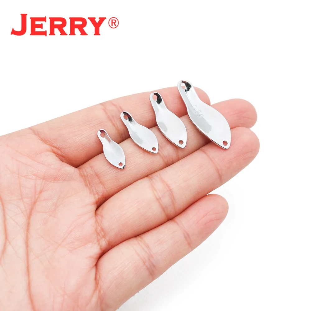 JERRY 50pieces 0.5g/0.9g/1.3g/2.4g Ultralight Freshwater Spinning Fishing Lures Unpainted Blank Brass Trout Area Spoons