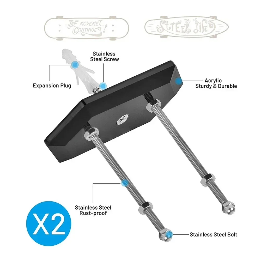 Skate montagem na parede deck display de luxo suporte de armazenamento de skate rack montagem fixa indoor flutuante skate armazenamento