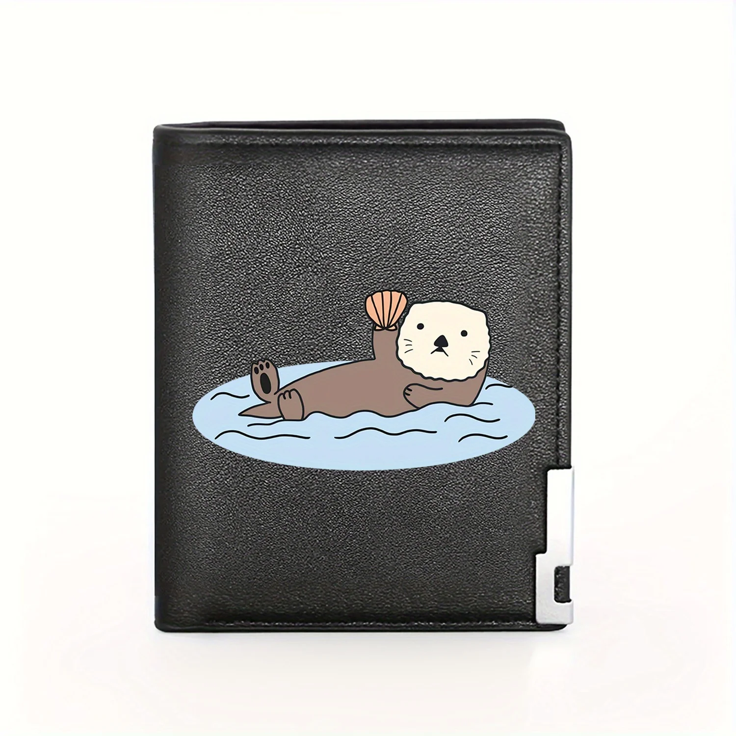 Adorable Otter with Shell: A Cute and Stylish Wallet Design Business Mens Casual Elegant Simple Practical Quality Wallet Stylish