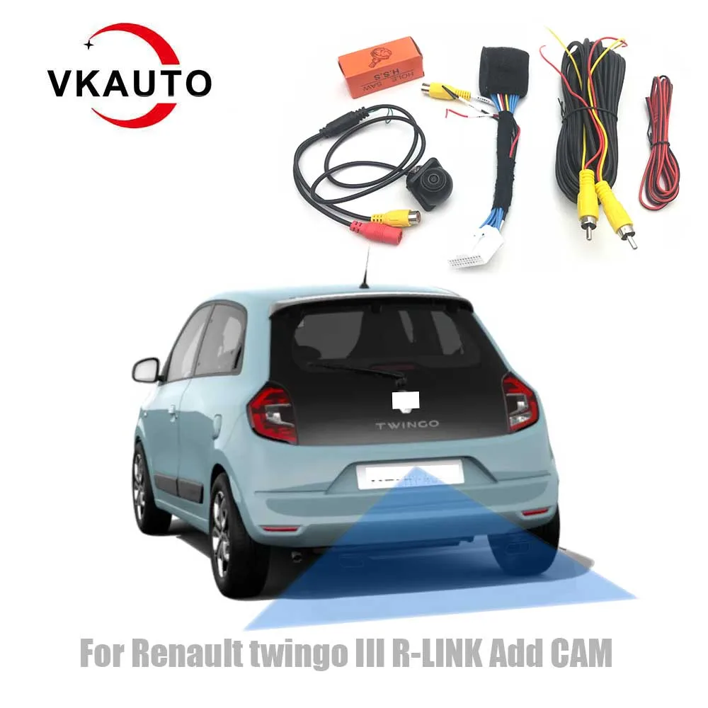 

Камера заднего вида VKAUTO для Renault twingo III 2019 2020, комплект DIY для R-link, многофункциональная камера заднего вида с дисплеем, резервная парковочная камера заднего вида